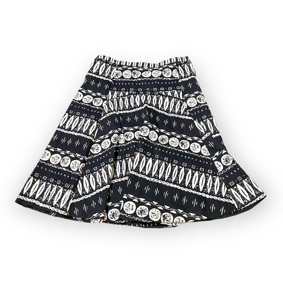 Veronica Beard Woodblock Print Midi Skirt, Black/white, Size 10 - Picture 6 of 14